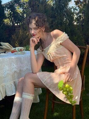 LACEMADE Honey Blush fit and flare mini dress